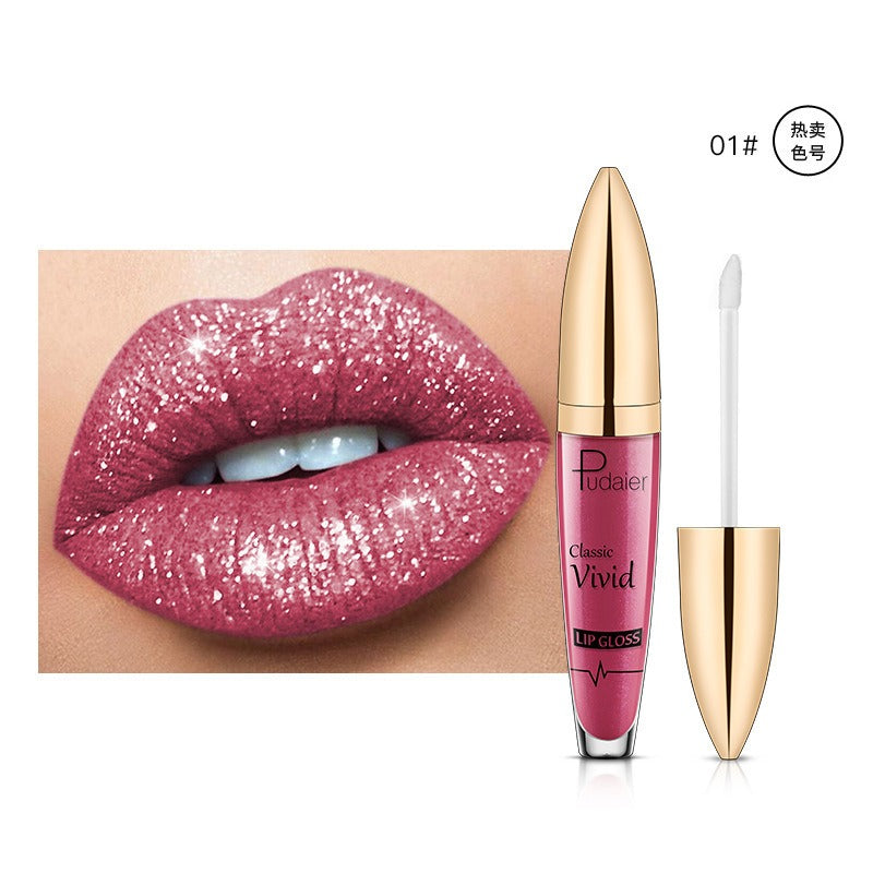 18 Colors Shiny Lip Gloss for Women Long Lasting Matte Glitter Liquid Lipstick Diamond Shiny Lip Gloss Waterproof Lip Makeup