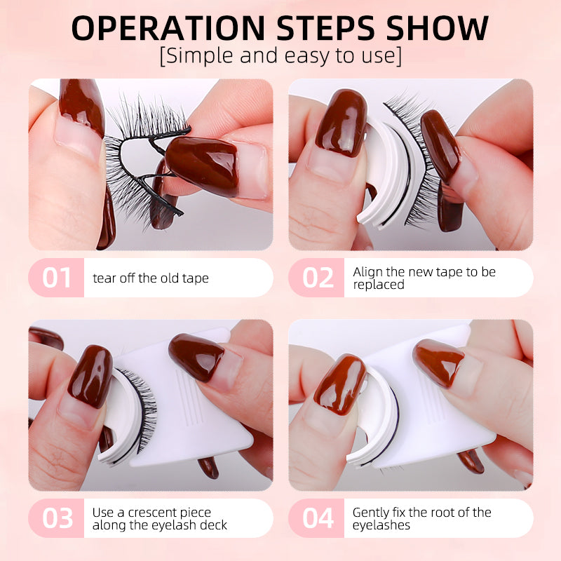 A Pair Of Glue-Free Self-Adhesive Eyelashes Reusable Double Glue Strips Natural Slender Cross Simulation False Eyelashes