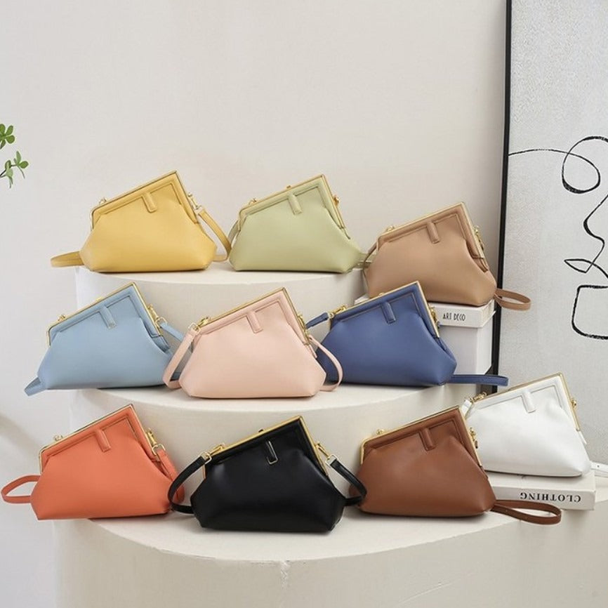 Simple small fragrant cloud bag texture new fashion fashion solid color clip bag shoulder bag crossbody bag