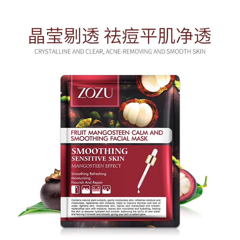 ZOZU Fruit Mask Mangosteen Mango Dragon Fruit Pineapple Sheet Mask Skin Care Korean Facial Mask Anti-Aging Oil-control