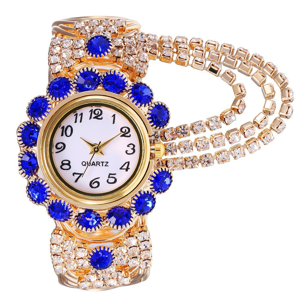 New trend and fashion women's watch with diamond inlaid digital quartz female bracelet watch