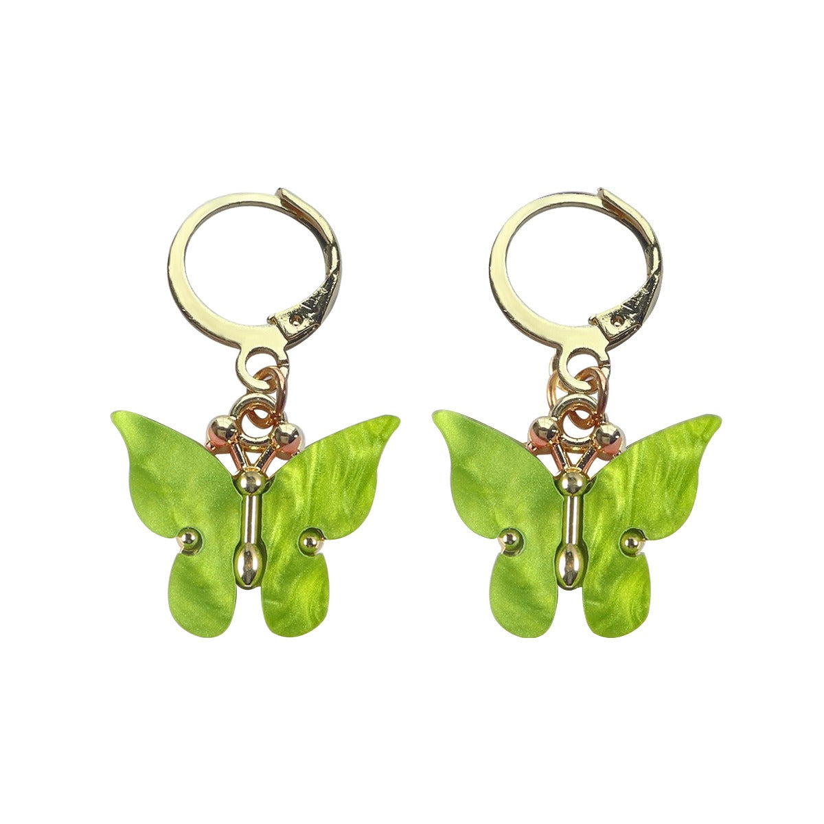 Butterfly Necklace Female Summer Clavicle Chain Fairy Temperament Forest Colorful Resin Butterfly Earrings Creative Jewelry Set