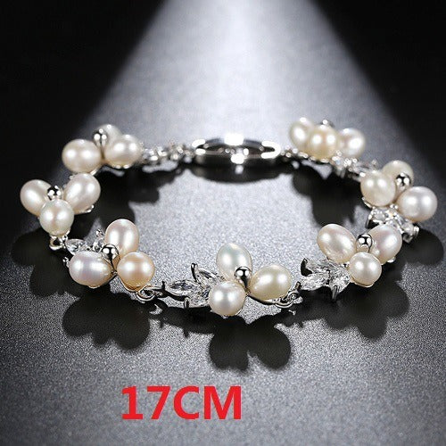 Freshwater Pearl Bracelet Women's Light Luxury Copper Set 3A Zircon Bracelet Fashionable European and American High end Feeling Impossible Handicraft