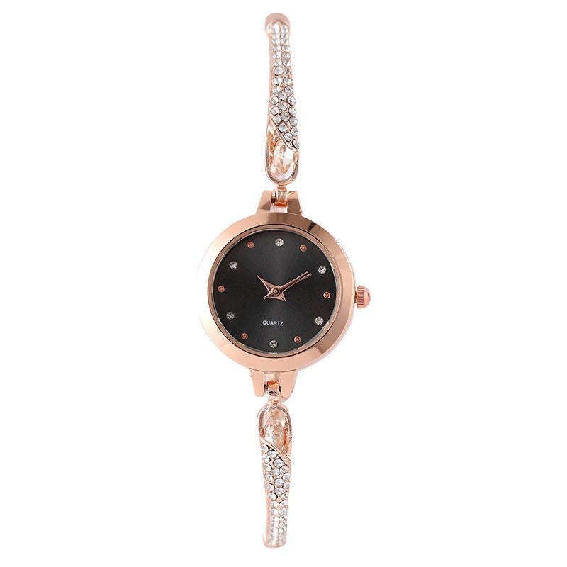 Girls' Watch Fashionable Diamond Inlaid INS. Academic Style Temperament Dial Decoration Lazy Pull Women's Bracelet Watch