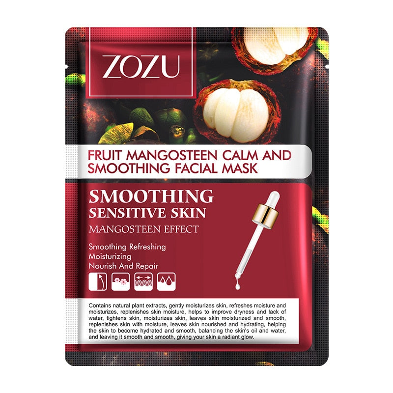 ZOZU Fruit Mask Mangosteen Mango Dragon Fruit Pineapple Sheet Mask Skin Care Korean Facial Mask Anti-Aging Oil-control