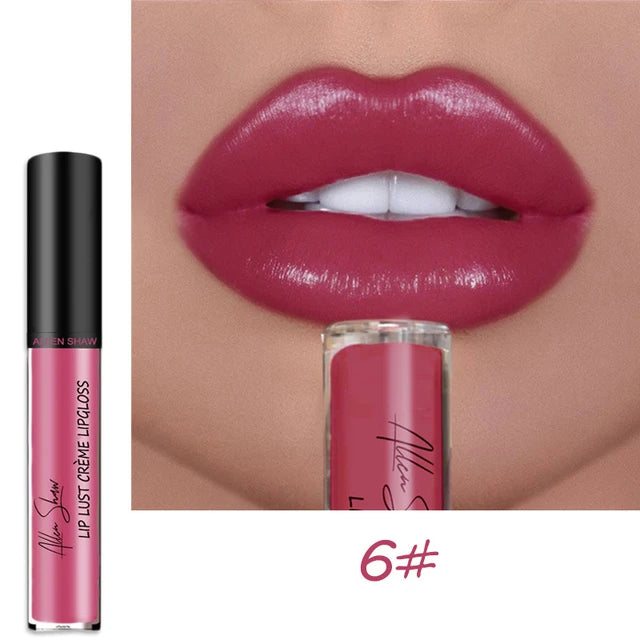 Nude Shiny Liquid Lip Glaze Matte Glitter Shimmer Moisturizing Lip Gloss Long-lasting Lipstick