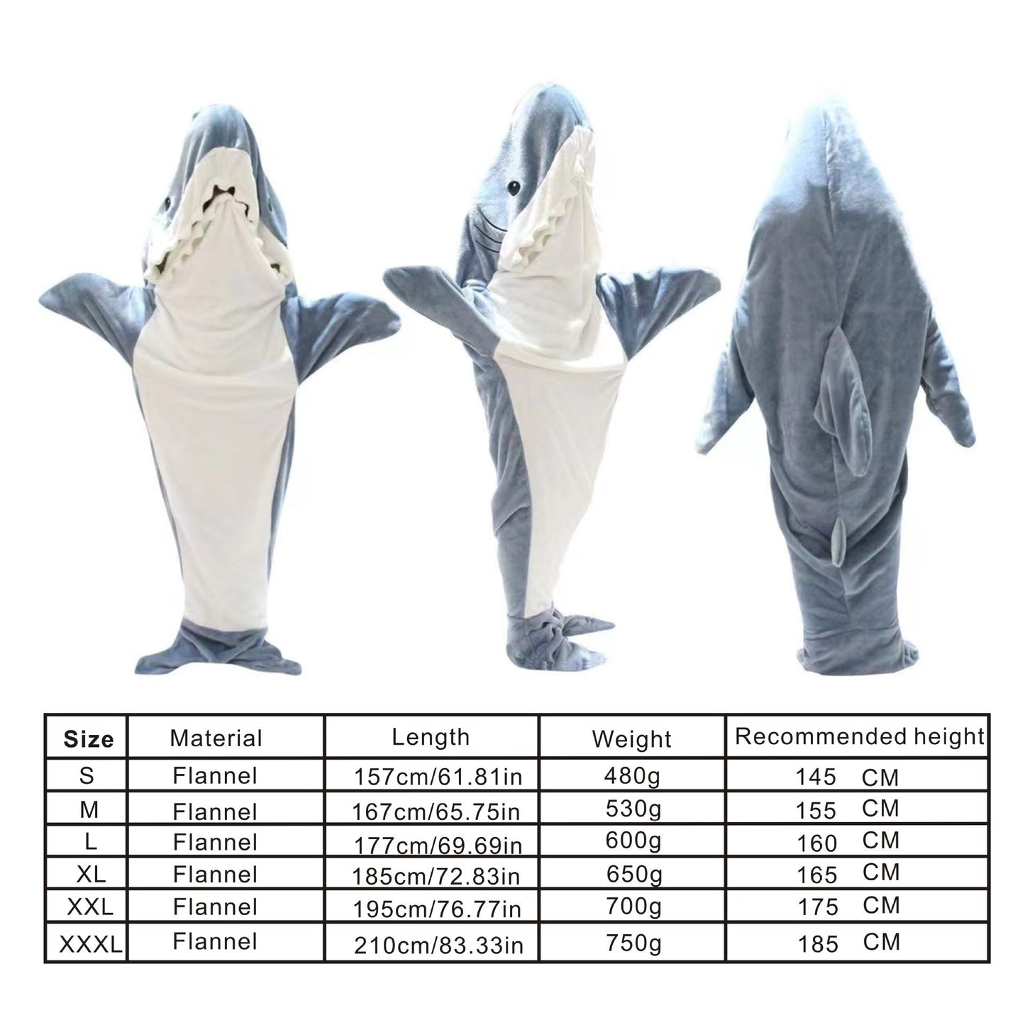 Cartoon Shark Sleeping Bag Pajamas Office Nap Shark Blanket Karakal High Quality Fabric Mermaid Shawl Blanket For Children Adult