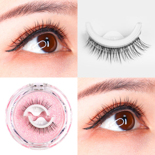 A Pair Of Glue-Free Self-Adhesive Eyelashes Reusable Double Glue Strips Natural Slender Cross Simulation False Eyelashes