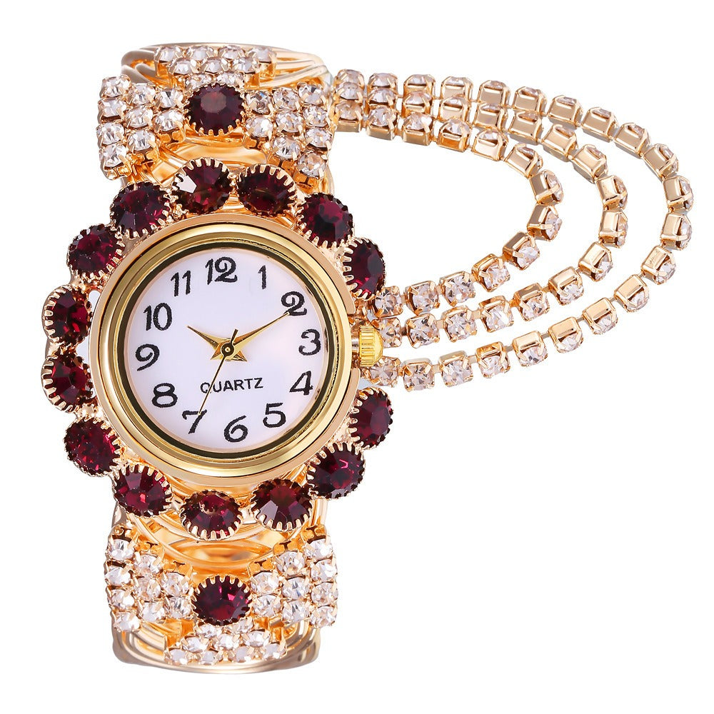 New trend and fashion women's watch with diamond inlaid digital quartz female bracelet watch