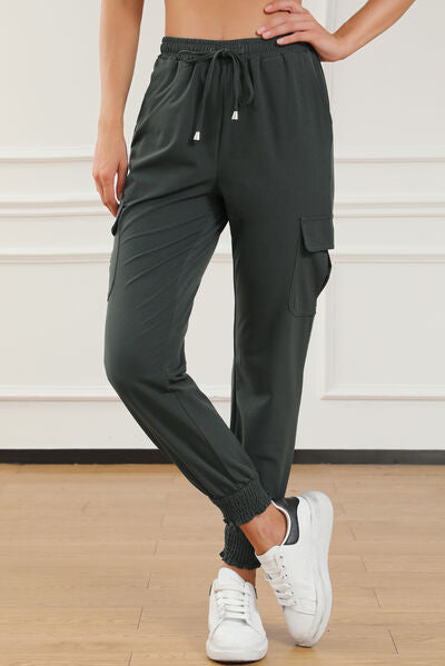 Drawstring High Waist Joggers With Pockets